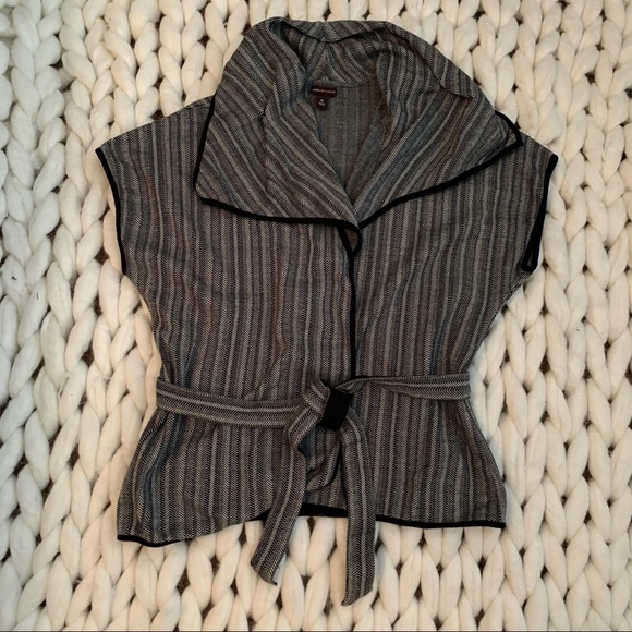 Dana Buchman Black/Grey Wrap Cardigan Extra-Large - Picture 2 of 8